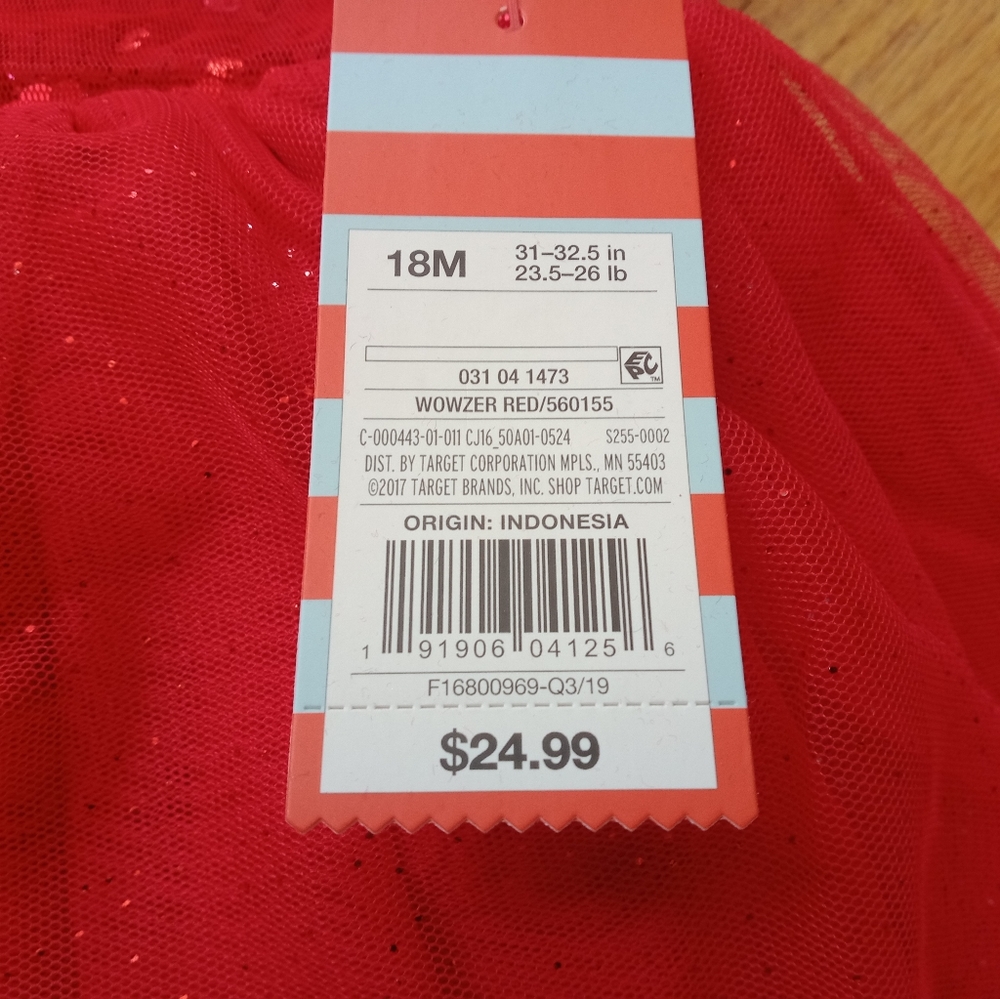 New Girls 18m Red Glittery Sequin Dress - Picture 2 of 2
